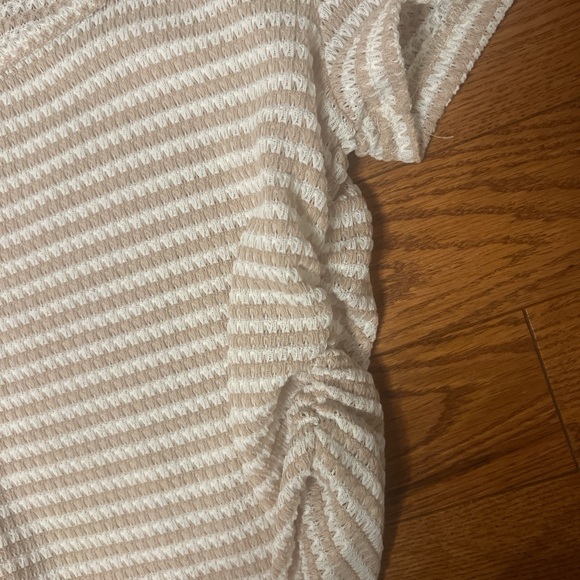 Striped White and Cream Women's Top - Picture 2 of 2